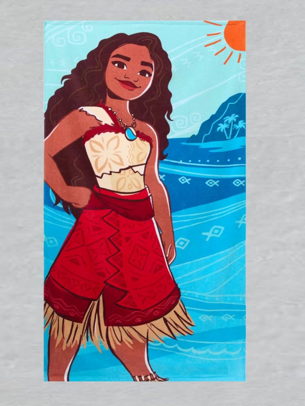 Moana Beach Towel Measures 28 x 59 inches